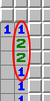 النمط 1-2-2-1، مثال 1، بعلامات